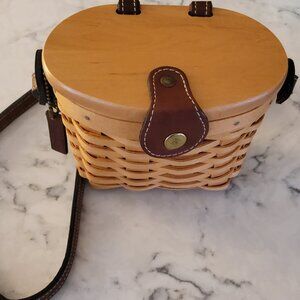 Longaberger Small Crossbody Woven Basket Handbag